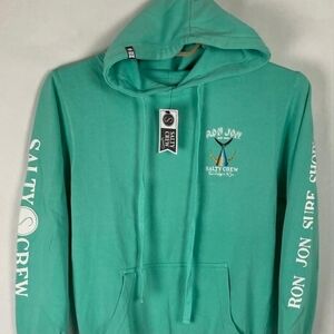 Salty Crew Ron Jon Teal Hoodie Small NWT